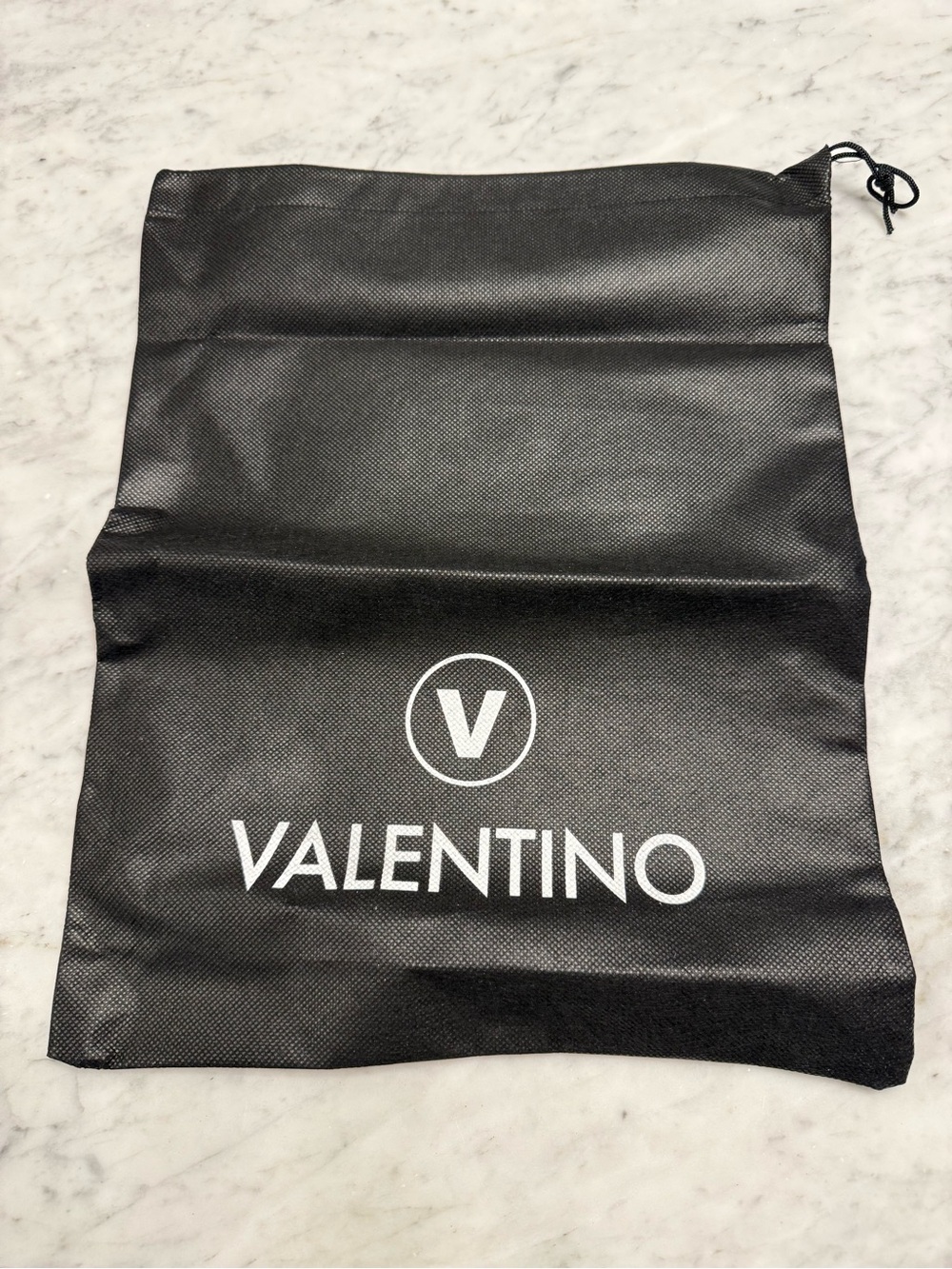 Valentino Women’s Black Leather Slide Sandals with Gold and Black Logo - Picture 4 of 6